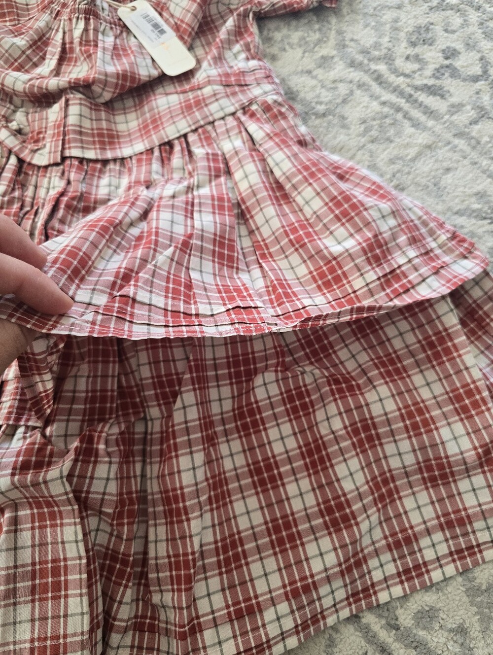 NEW Noralee Girls Red Plaid Tiered  Dress - Picture 4 of 7